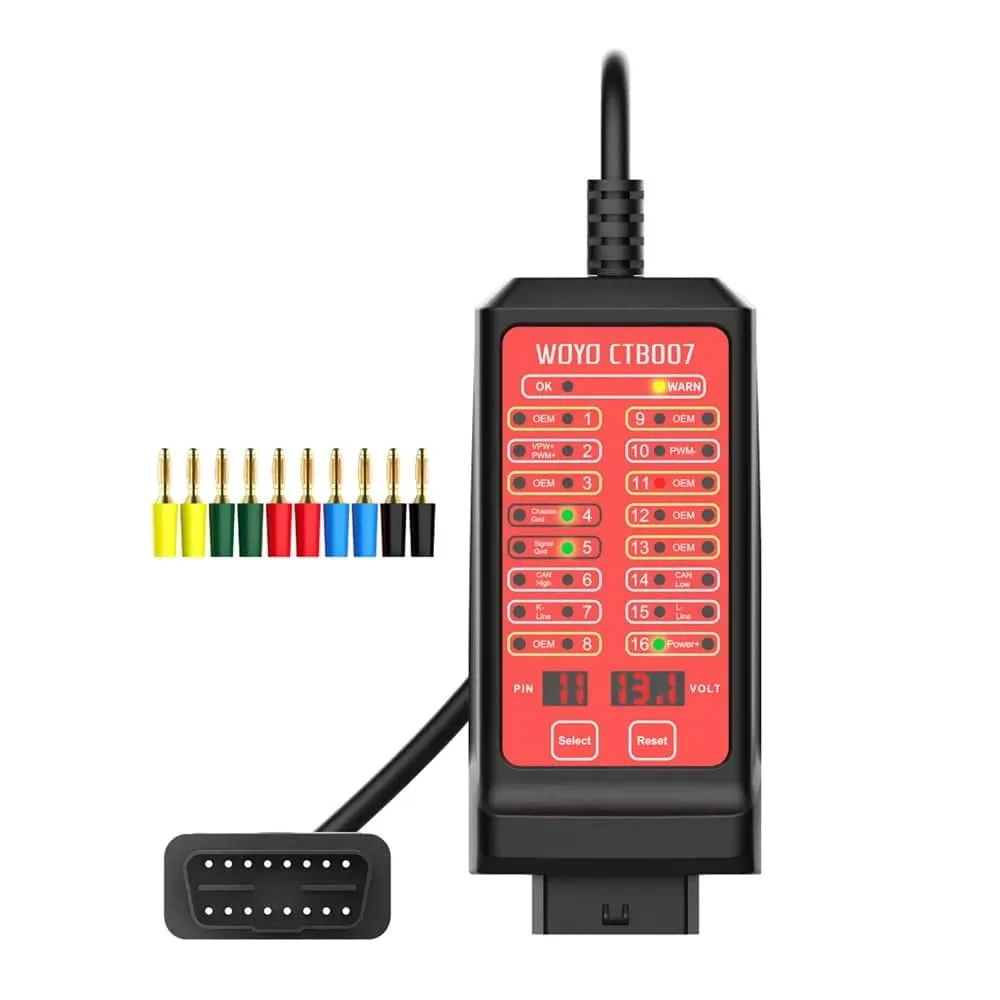 12V 24V Portable CAN Tester 16 Pin Break Out Box Detection CAN Bus Circuit Tester Vehicle Diagnosis On-Board Diagnostics Tester