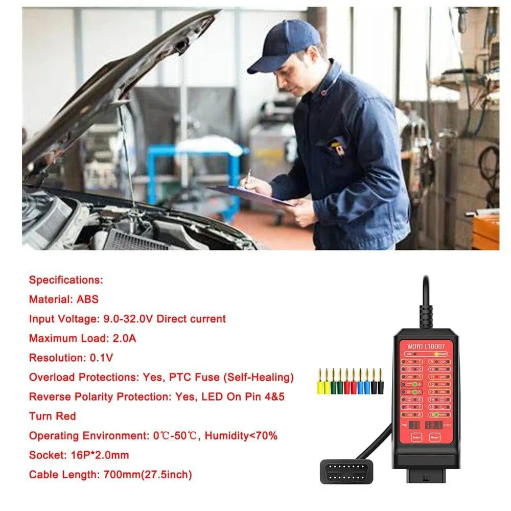 12V 24V Portable CAN Tester 16 Pin Break Out Box Detection CAN Bus Circuit Tester Vehicle Diagnosis On-Board Diagnostics Tester