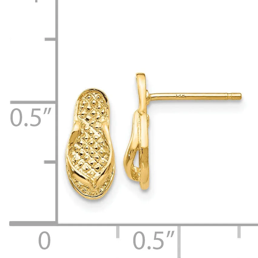 14k Yellow Gold Flip Flop Earrings