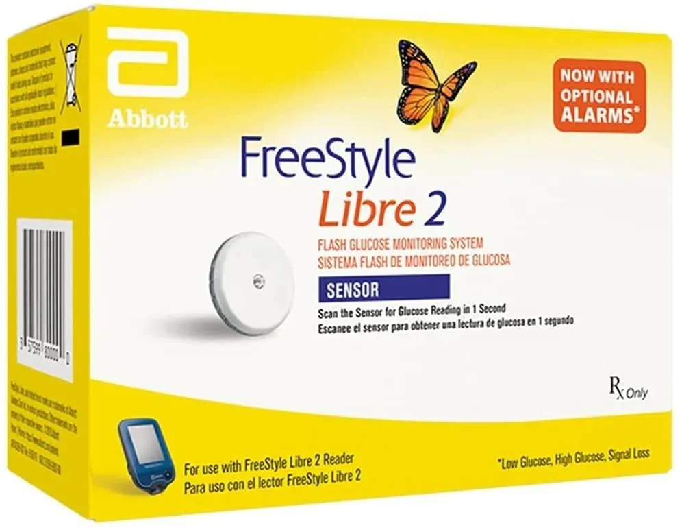 2 x Freestyle Libre 2 Sensors for continuous blood glucose monitoring