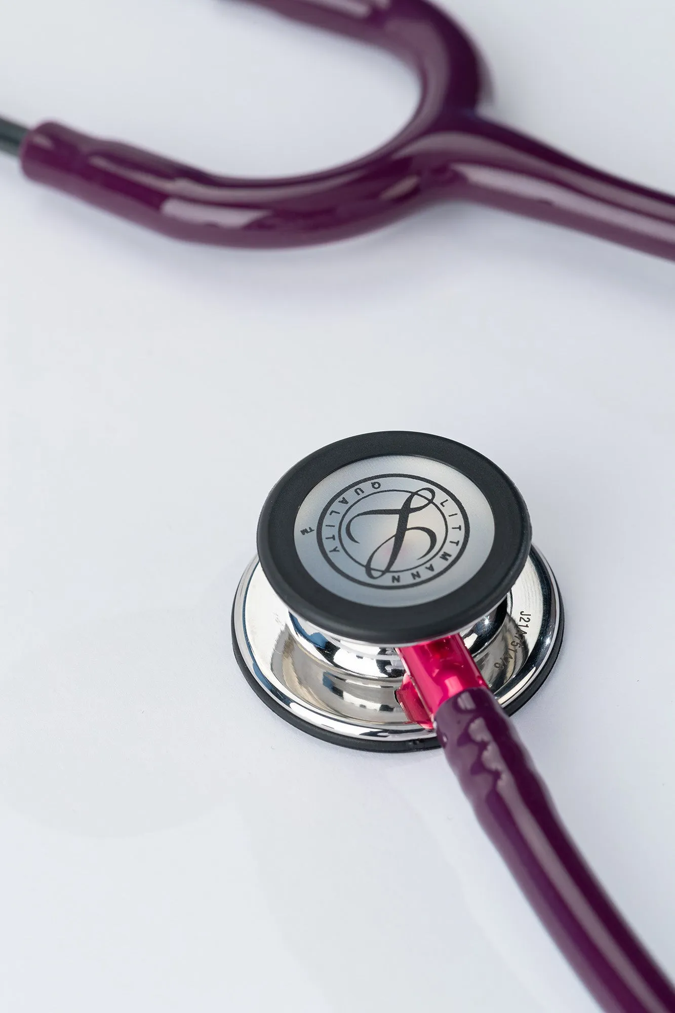 3M™ Littmann®  Classic III™ Monitoring Stethoscope, Mirror Finish Chest-piece, Plum Tube, Pink Stem and Smoke Headset, 27 inch, 5960