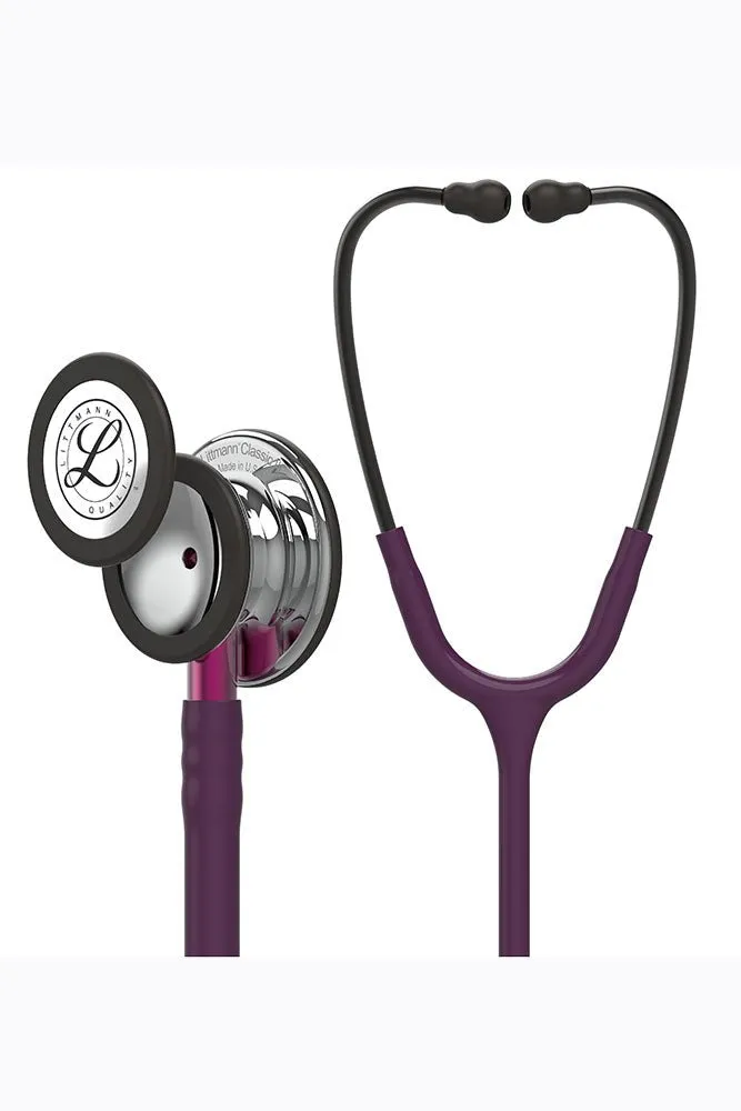 3M™ Littmann®  Classic III™ Monitoring Stethoscope, Mirror Finish Chest-piece, Plum Tube, Pink Stem and Smoke Headset, 27 inch, 5960