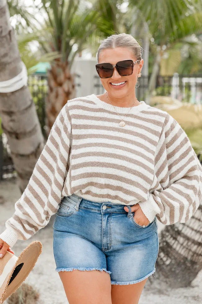 A Distant Memory Ivory and Beige Striped Sweater FINAL SALE