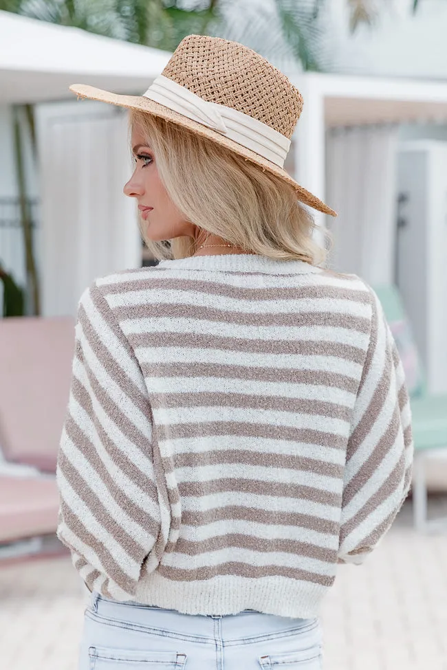 A Distant Memory Ivory and Beige Striped Sweater FINAL SALE