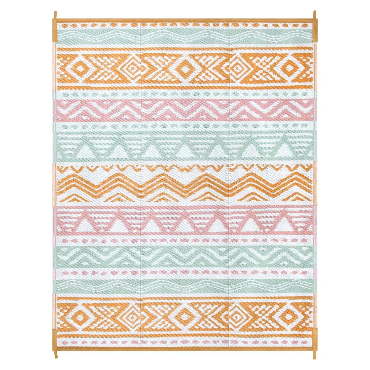 Amoret Waterproof Reversible Colorful Pink/Orange Outdoor Rug