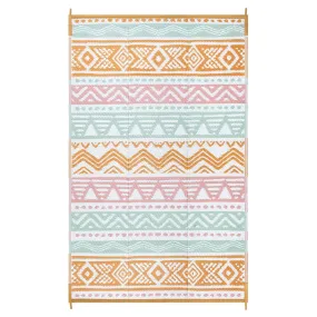 Amoret Waterproof Reversible Colorful Pink/Orange Outdoor Rug