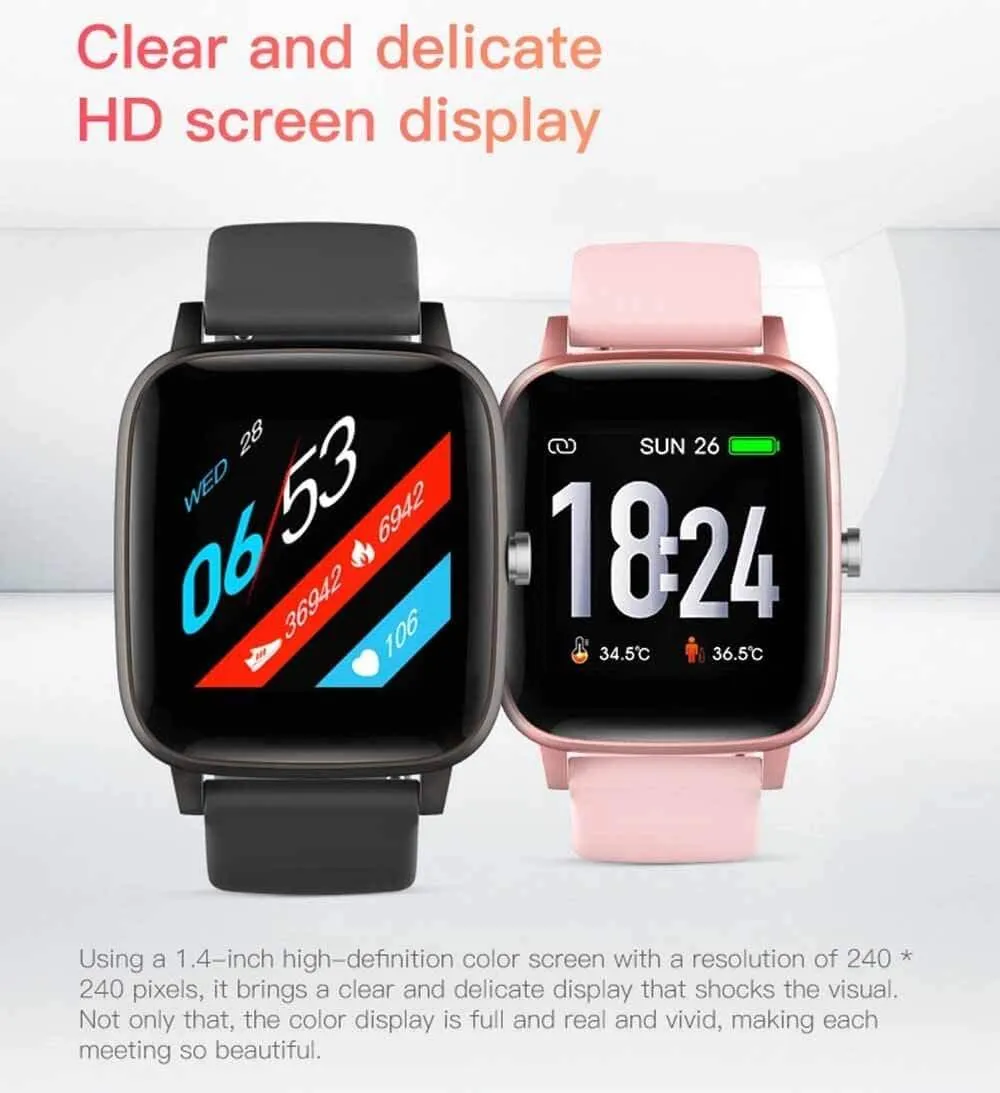 Android Smart Watch Heart rate Monitor with Body Temperature