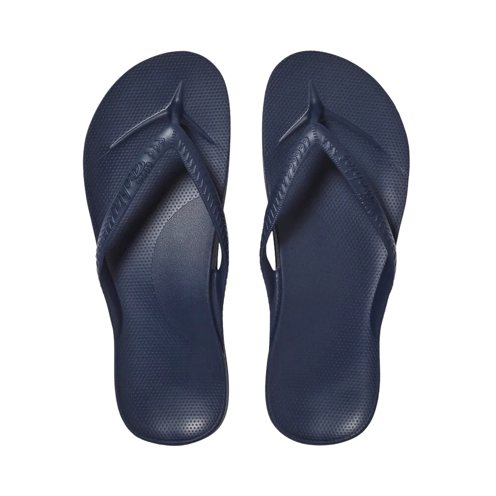 Archies Arch Support Flip Flops - Navy