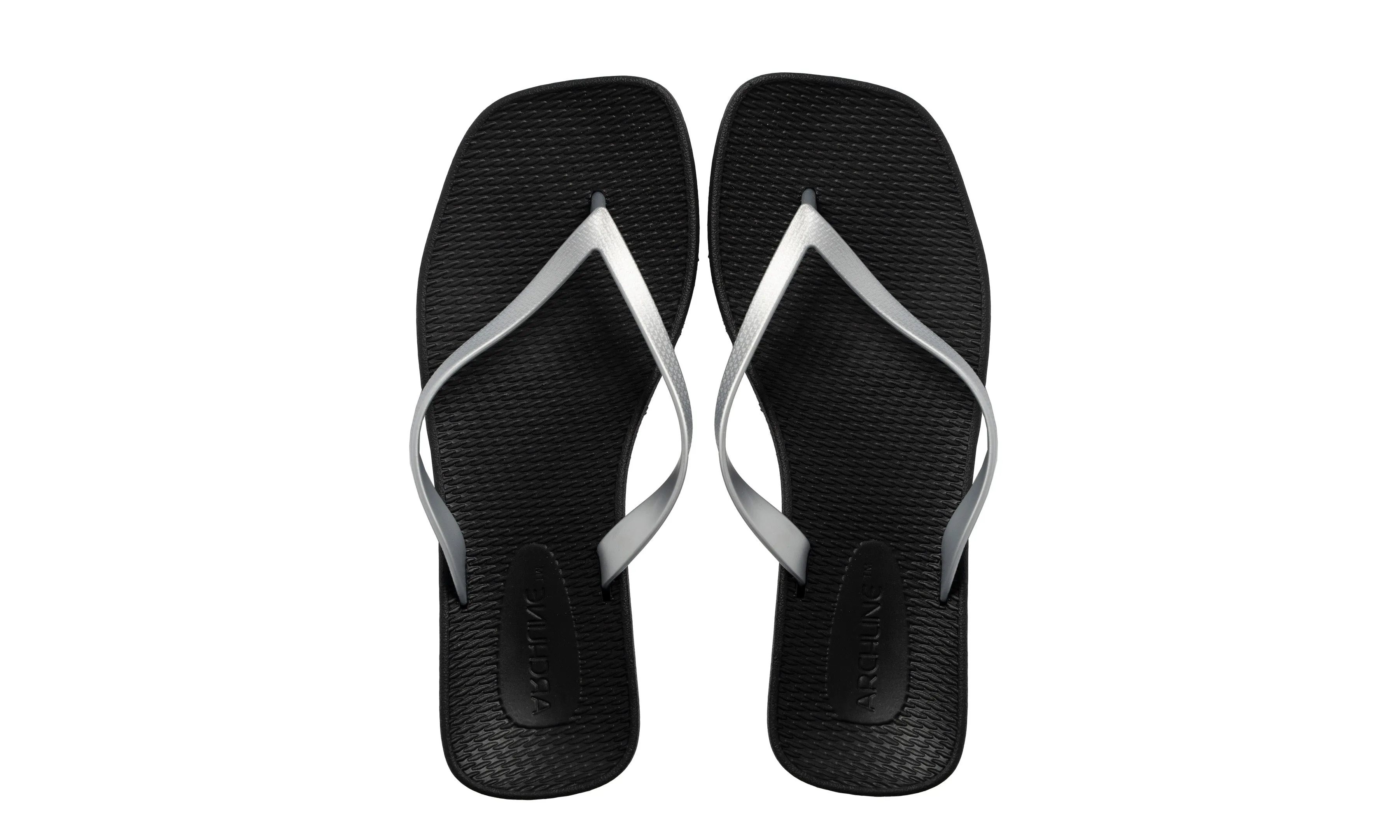 Archline Breeze Orthotic Thongs – Black/Silver