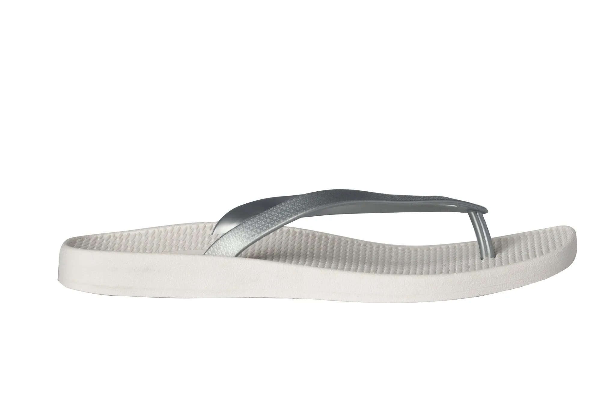 Archline Breeze Orthotic Thongs – White/Silver