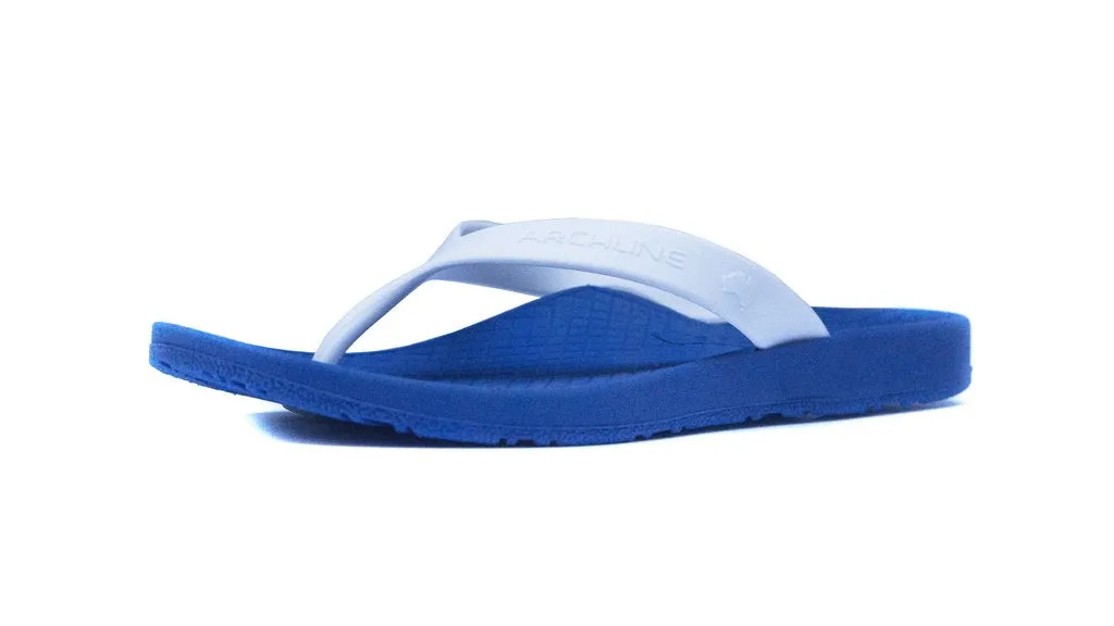 Archline Kids Orthotic Thongs – Blue/White