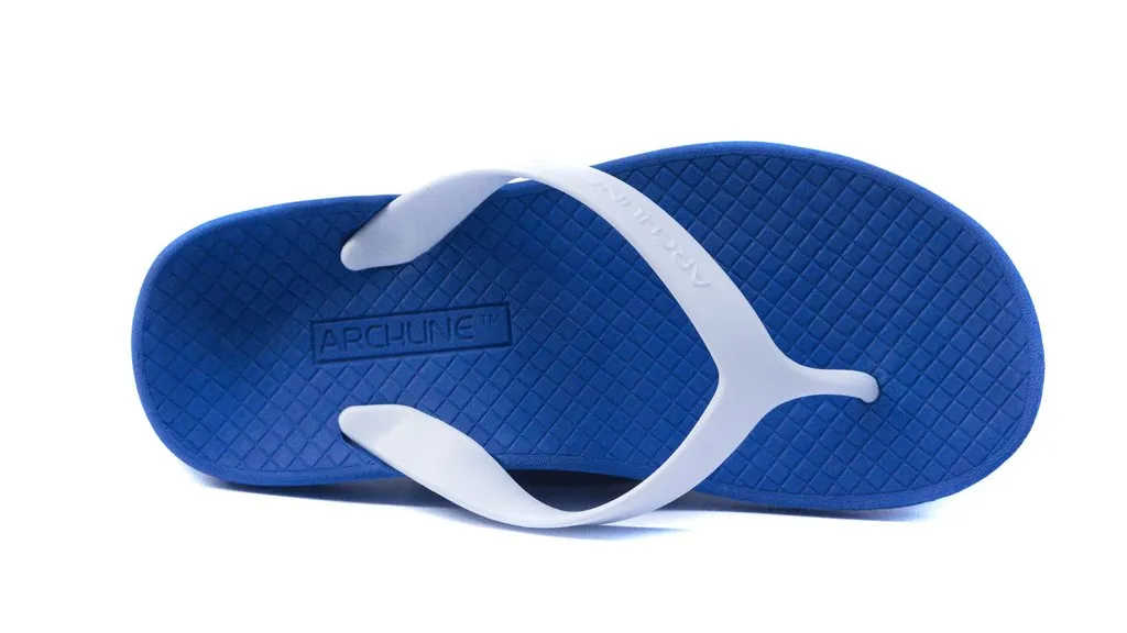 Archline Kids Orthotic Thongs – Blue/White