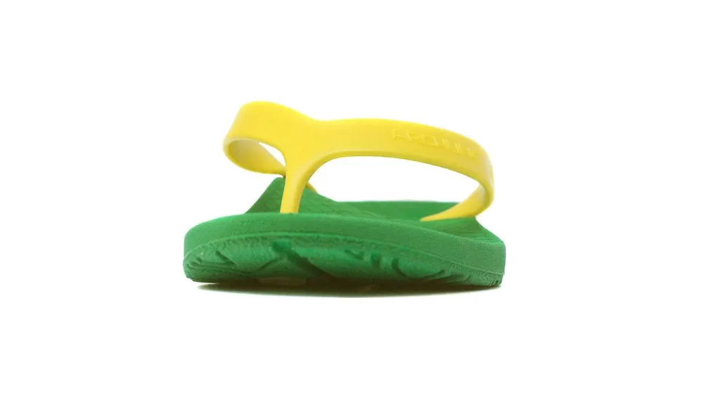 Archline Kids Orthotic Thongs – Green/Gold