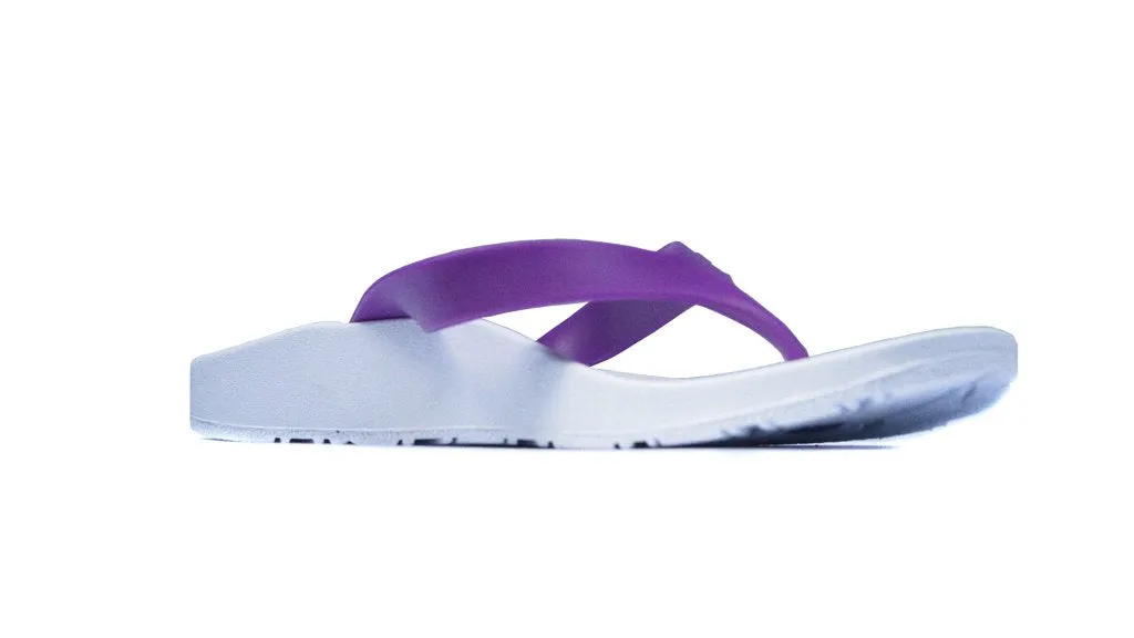 Archline Kids Orthotic Thongs – White/Fuchsia