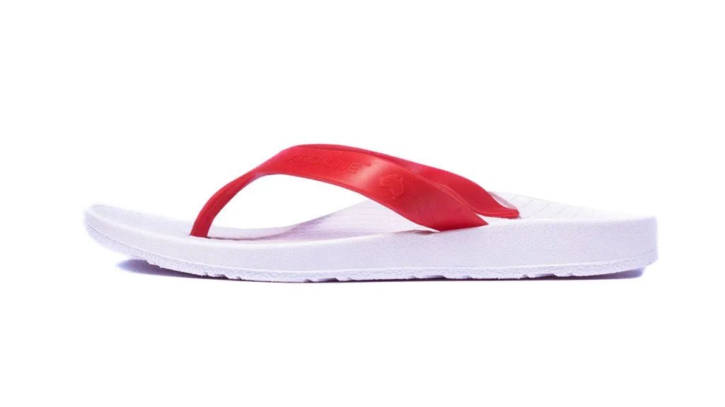 Archline Kids Orthotic Thongs – White/Red