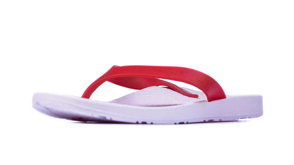 Archline Kids Orthotic Thongs – White/Red