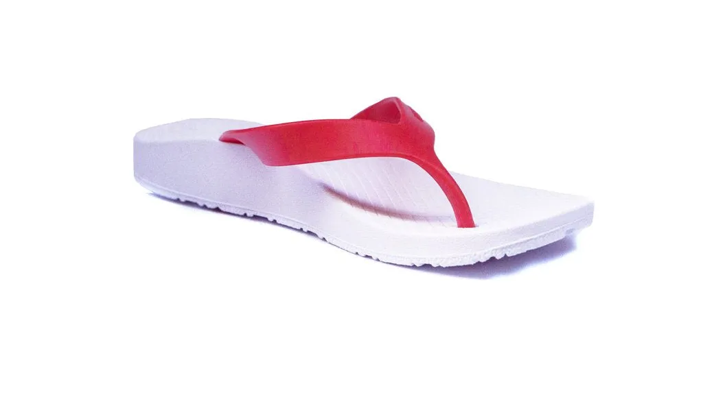 Archline Kids Orthotic Thongs – White/Red