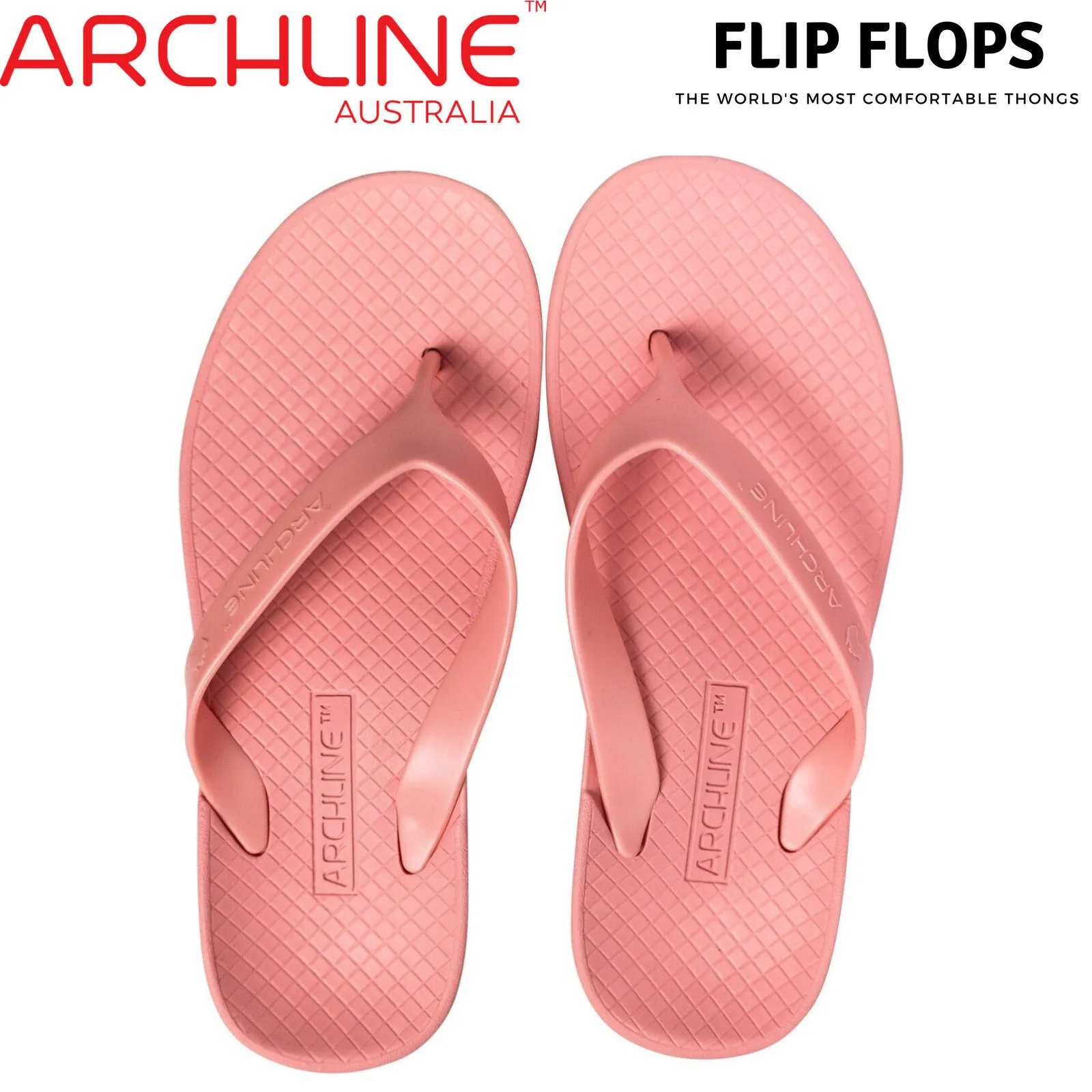 ARCHLINE Orthotic Thongs Arch Support Shoes Flip Flops - Pastel Pink