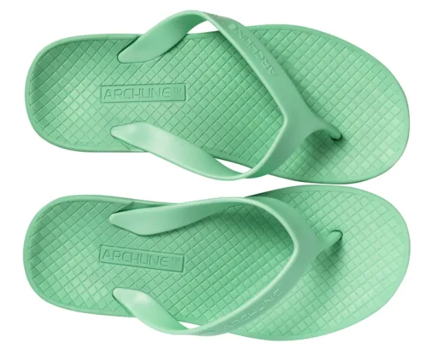 ARCHLINE Orthotic Thongs Arch Support Shoes Footwear Flip Flops - Dew Green