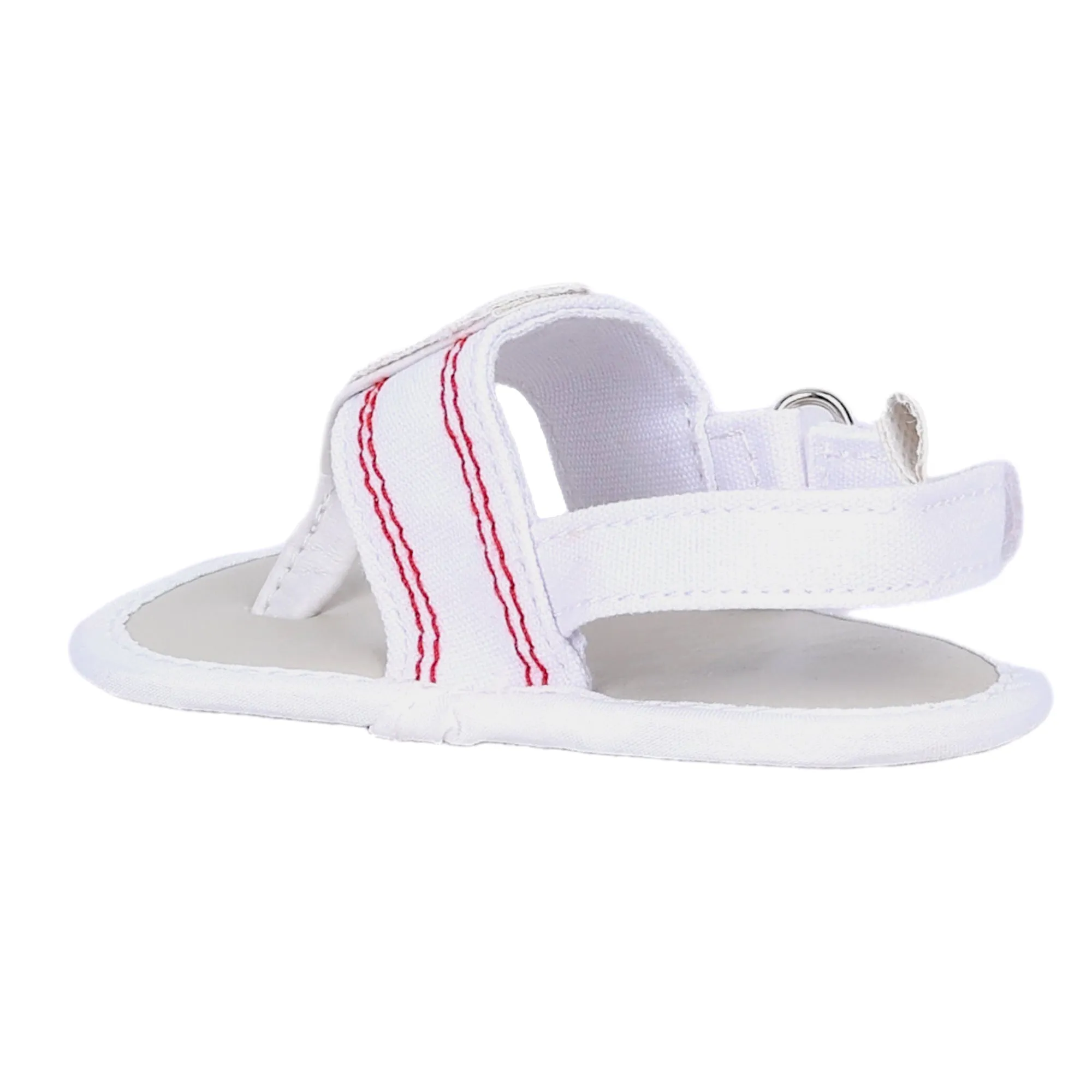 Baby Moo Classic Hook-Loop Anti-Skid Open Toe Sandals - White