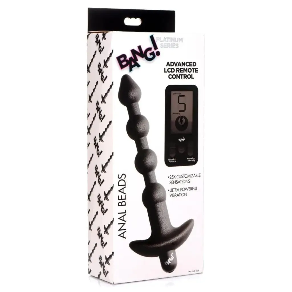 BANG! 25x Vibrating Silicone Anal Beads With Remote Control