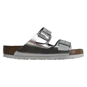 Birkenstock Womens Sandals Arizona Metallic Open-Back Slip-On Slides Leather - UK 5.5