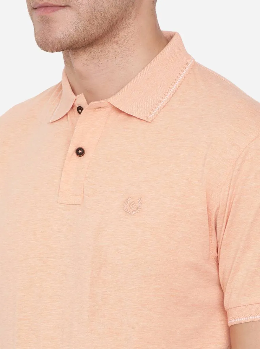 Blossom Pink Solid Slim Fit Polo T-Shirt | Greenfibre