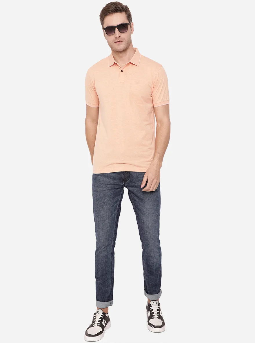 Blossom Pink Solid Slim Fit Polo T-Shirt | Greenfibre