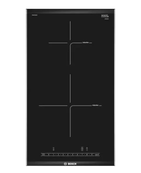 Bosch Series 6 DWB98JQ50B Wall-mounted cooker hood 90 cm   PRB3A6B70K Series 8 Domino gas hob 30 cm Ceramic, Black   PKF375CA2E Series 2 Domino Electric hob 30 cm Black, surface mount with frame