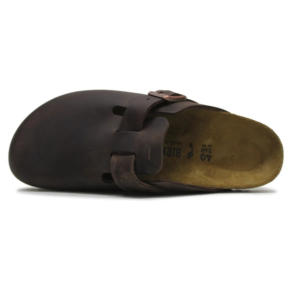 Boston Bs Waxy Leather Unisex Slip On Sandals