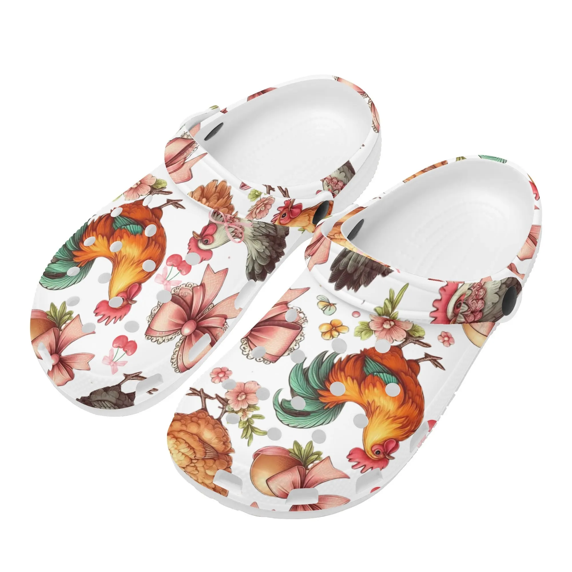 Chicken Pattern Clogs Animal Print Clogs for Womens All Over Printing Classic Sandals