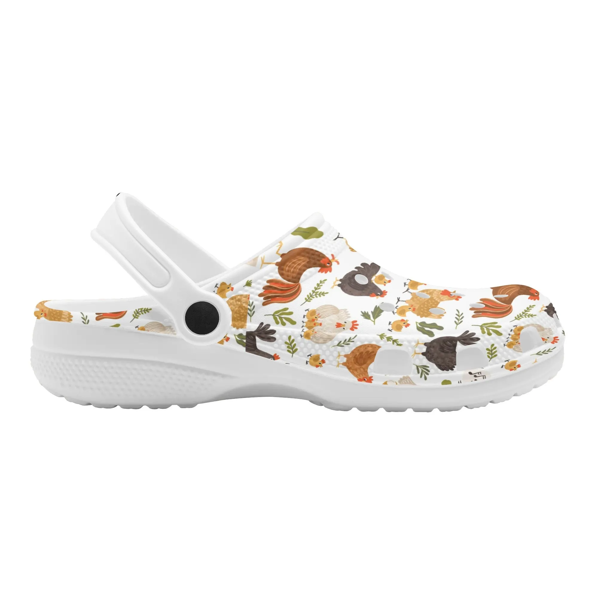 Chicken Pattern Clogs Farm Animal Clogs Womens All Over Printing Classic Sandals