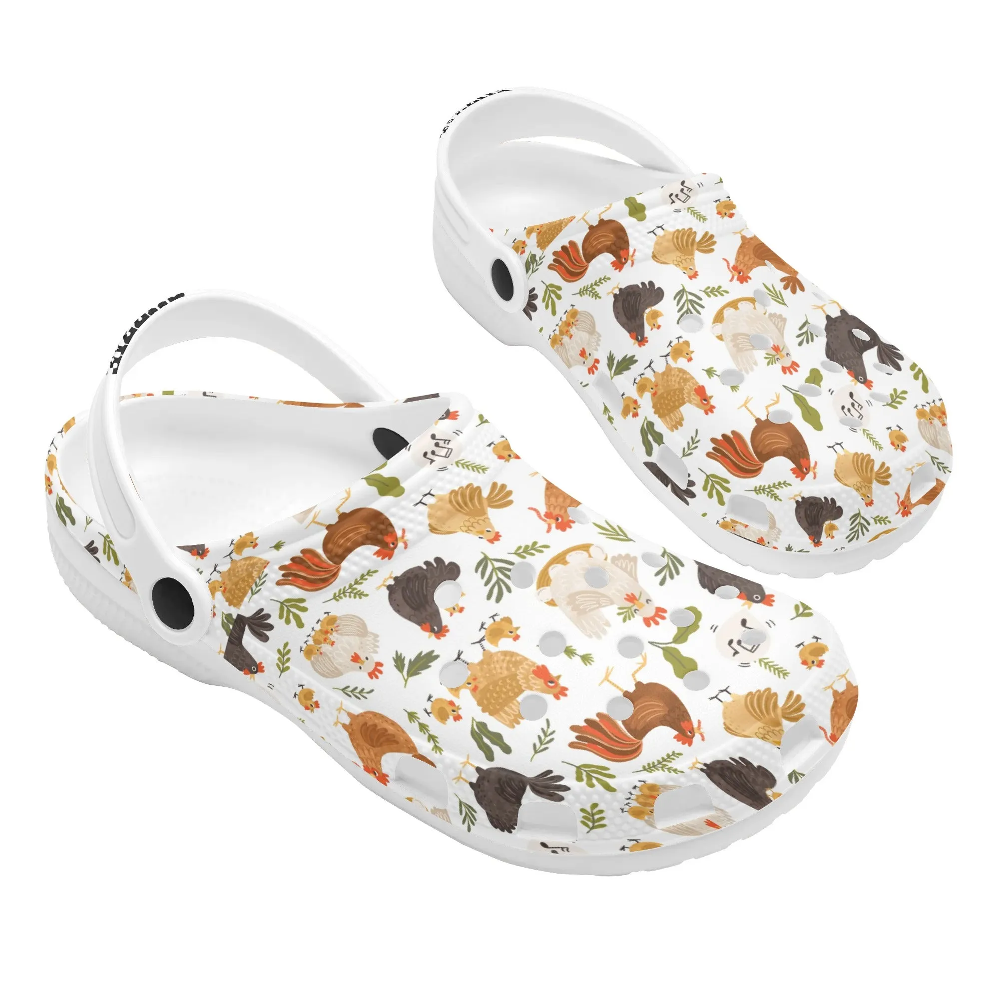 Chicken Pattern Clogs Farm Animal Clogs Womens All Over Printing Classic Sandals