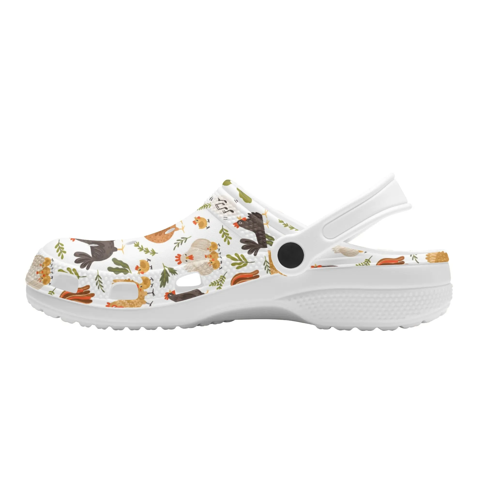 Chicken Pattern Clogs Farm Animal Clogs Womens All Over Printing Classic Sandals