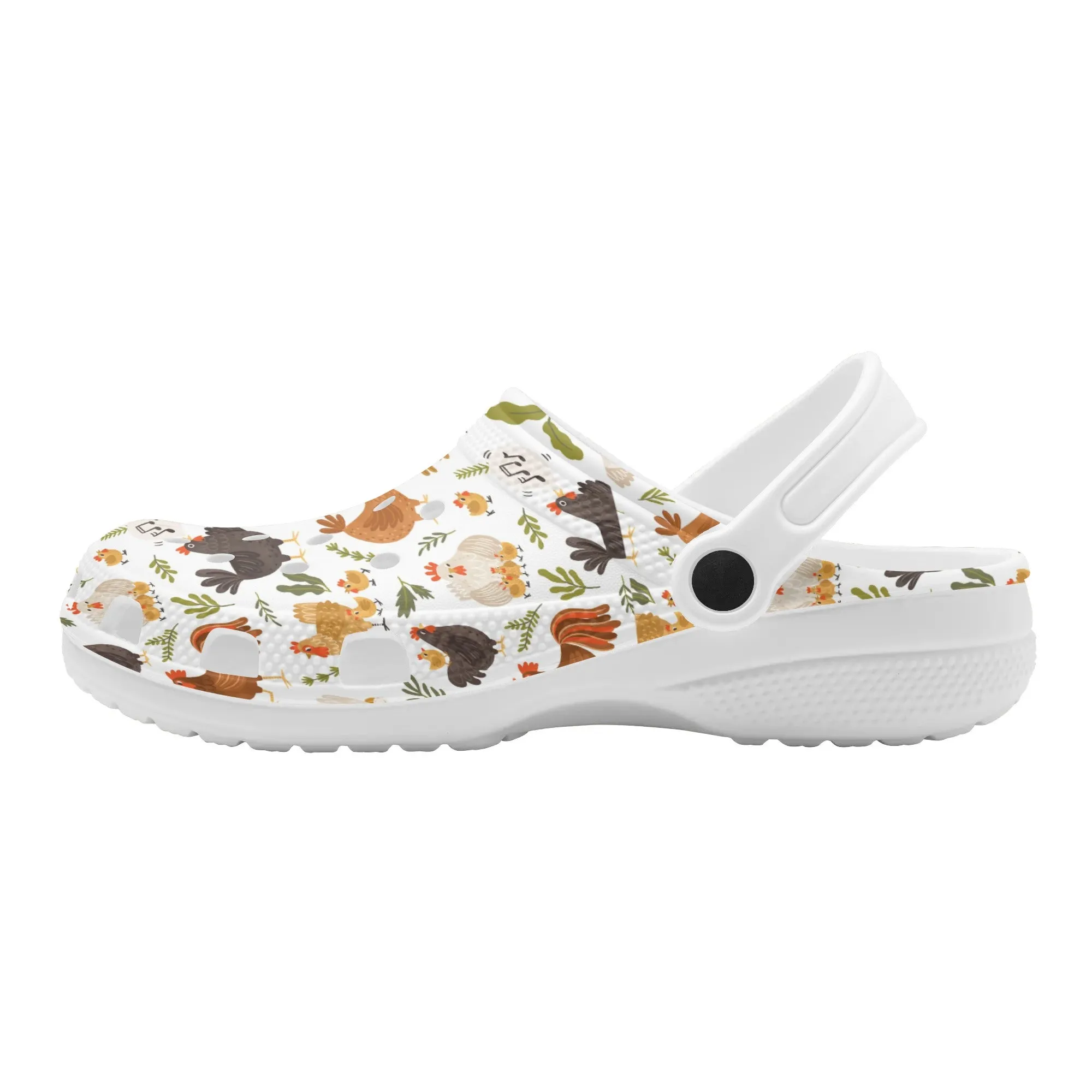 Chicken Pattern Clogs Farm Animal Clogs Womens All Over Printing Classic Sandals