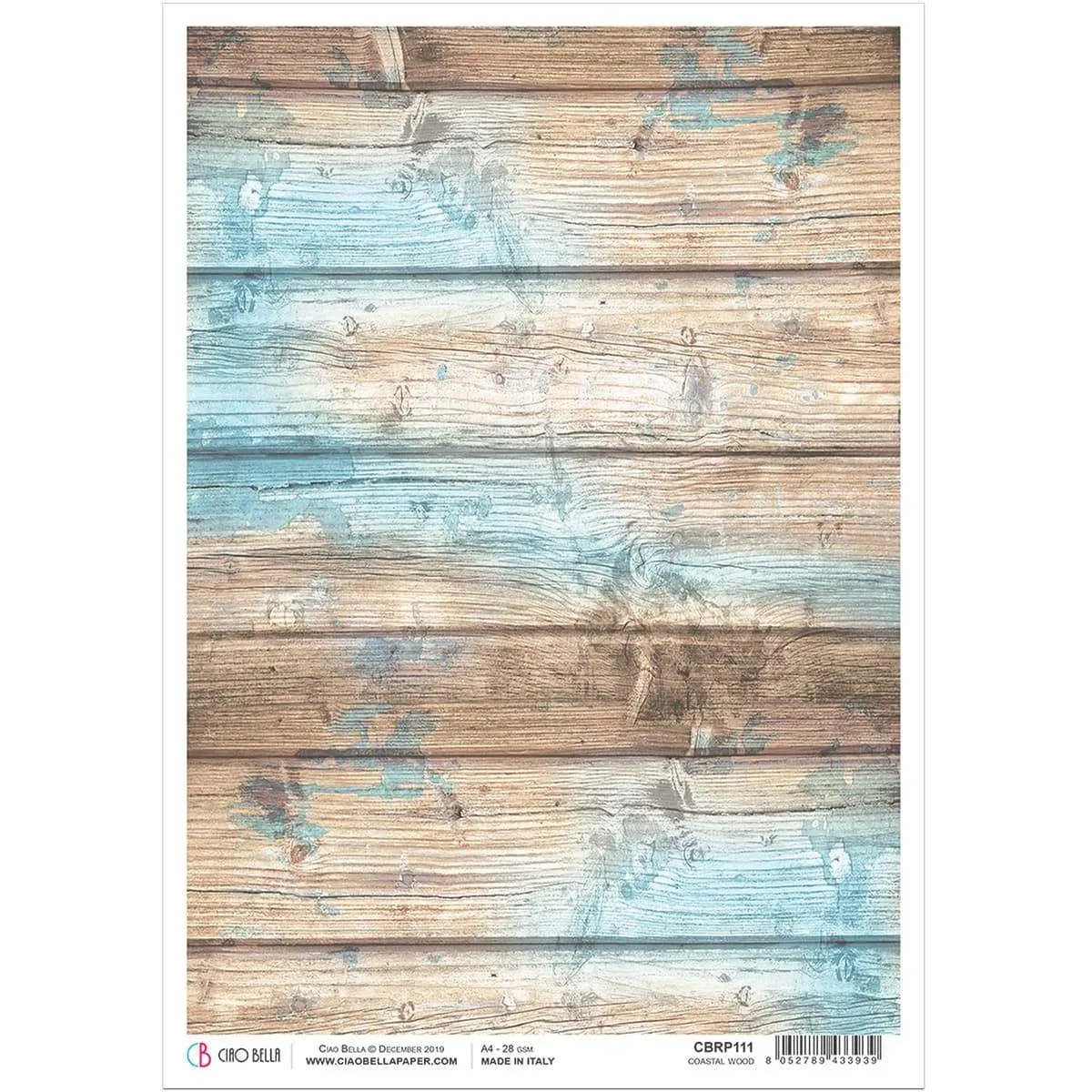 Ciao Bella Rice Paper A4 Coastal Wood