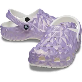 Crocs Classic Clog Iridescent Geo White Purple Adults NOT RETURNABLE