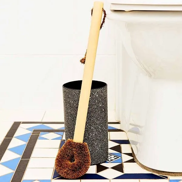 DALBY BLACK GRANITE TOILET BRUSH HOLDER