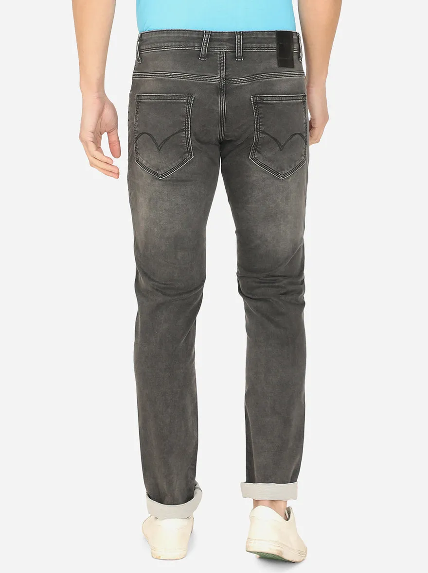 Dark Grey Washed Slim Fit Jeans | JadeBlue