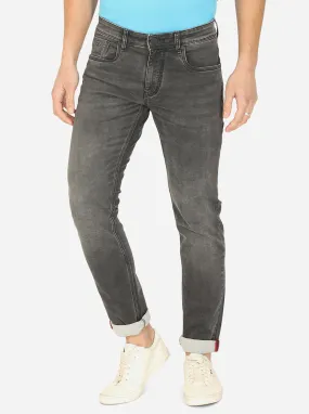 Dark Grey Washed Slim Fit Jeans | JadeBlue