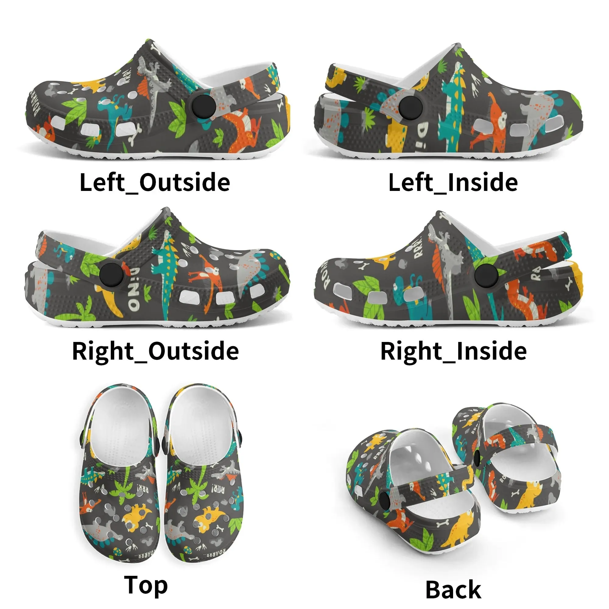 Dinosaur Clogs Kids All Over Printing Classic Sandals