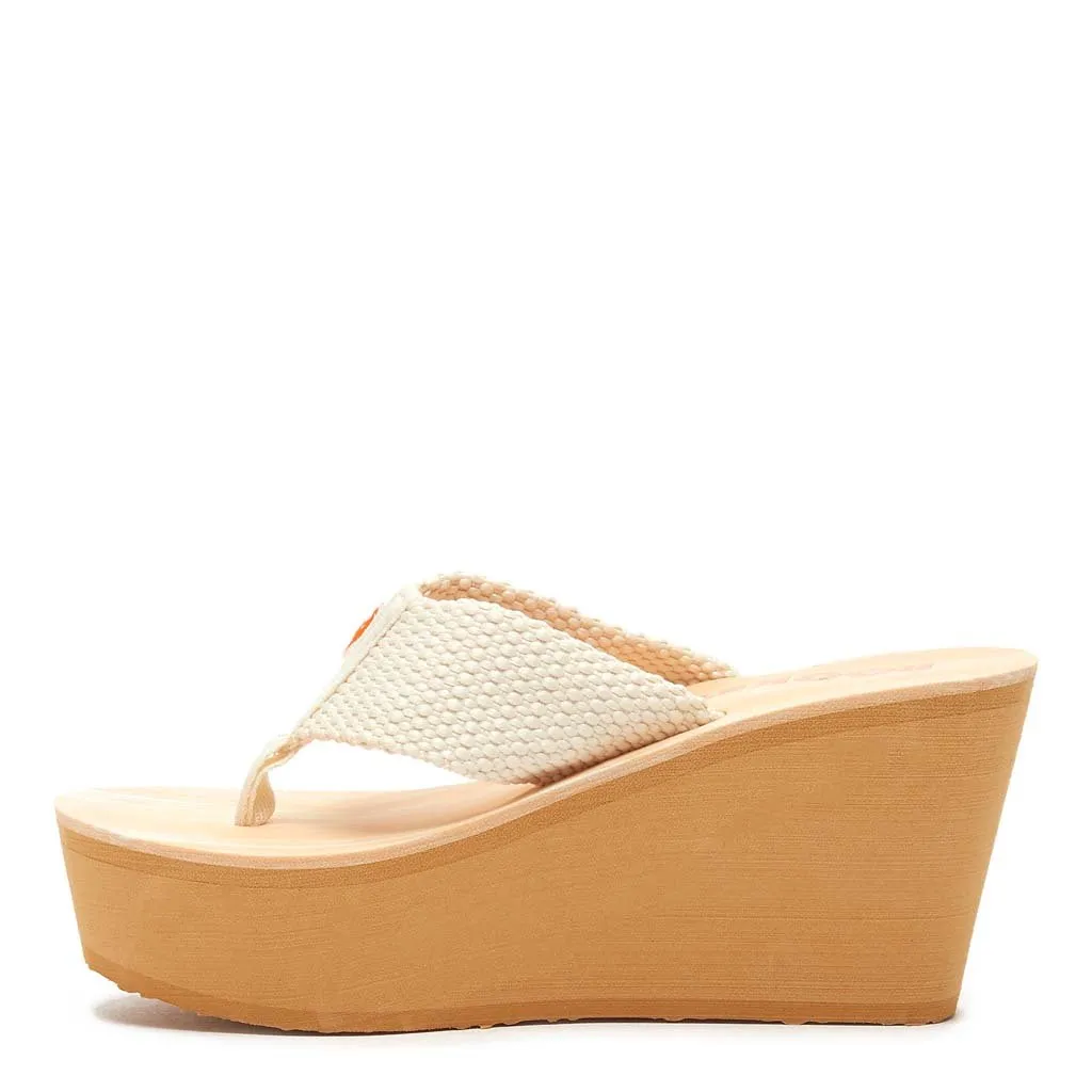 Diver Cream Wedge Flip-Flops