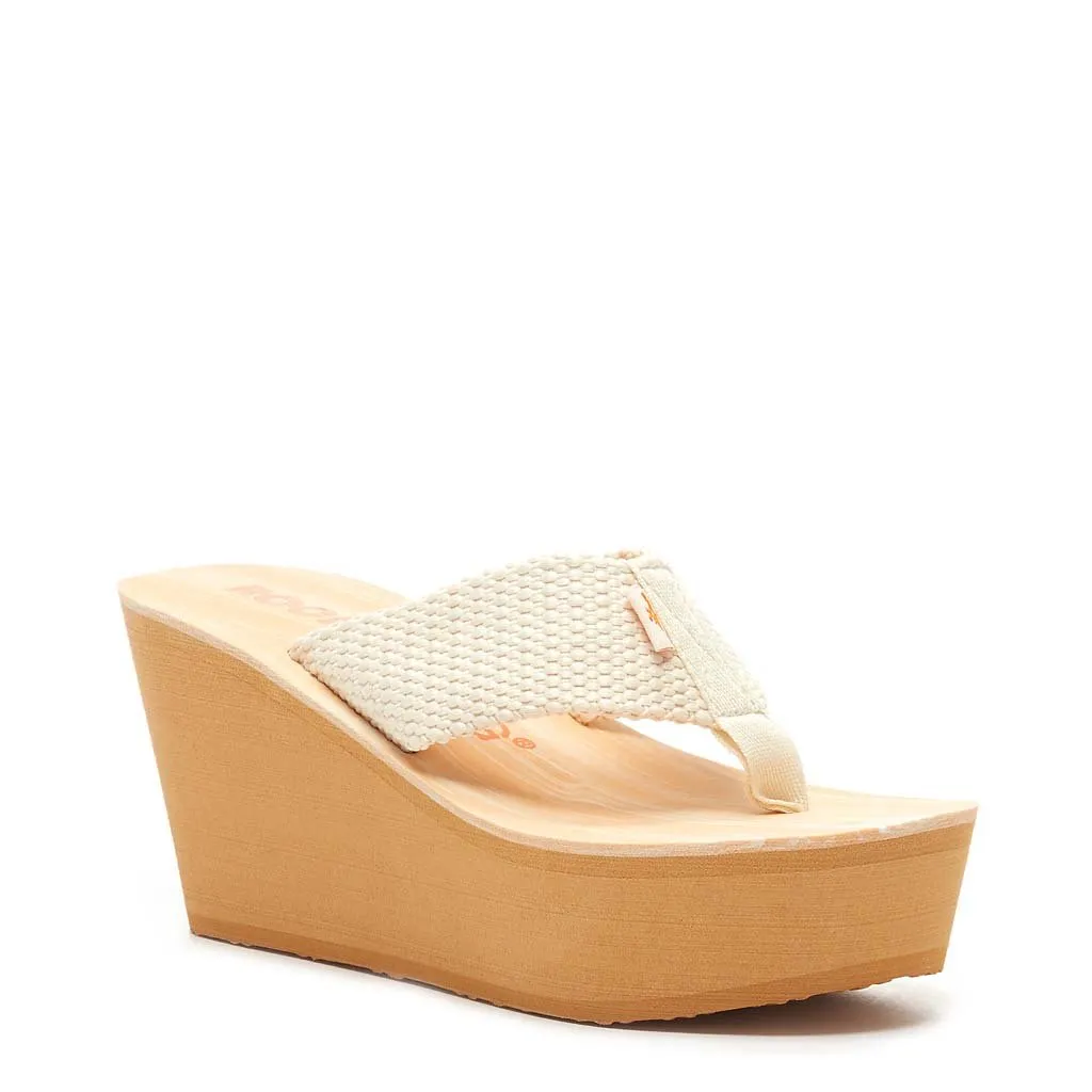 Diver Cream Wedge Flip-Flops