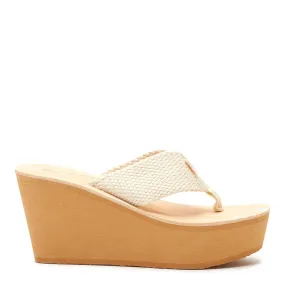 Diver Cream Wedge Flip-Flops