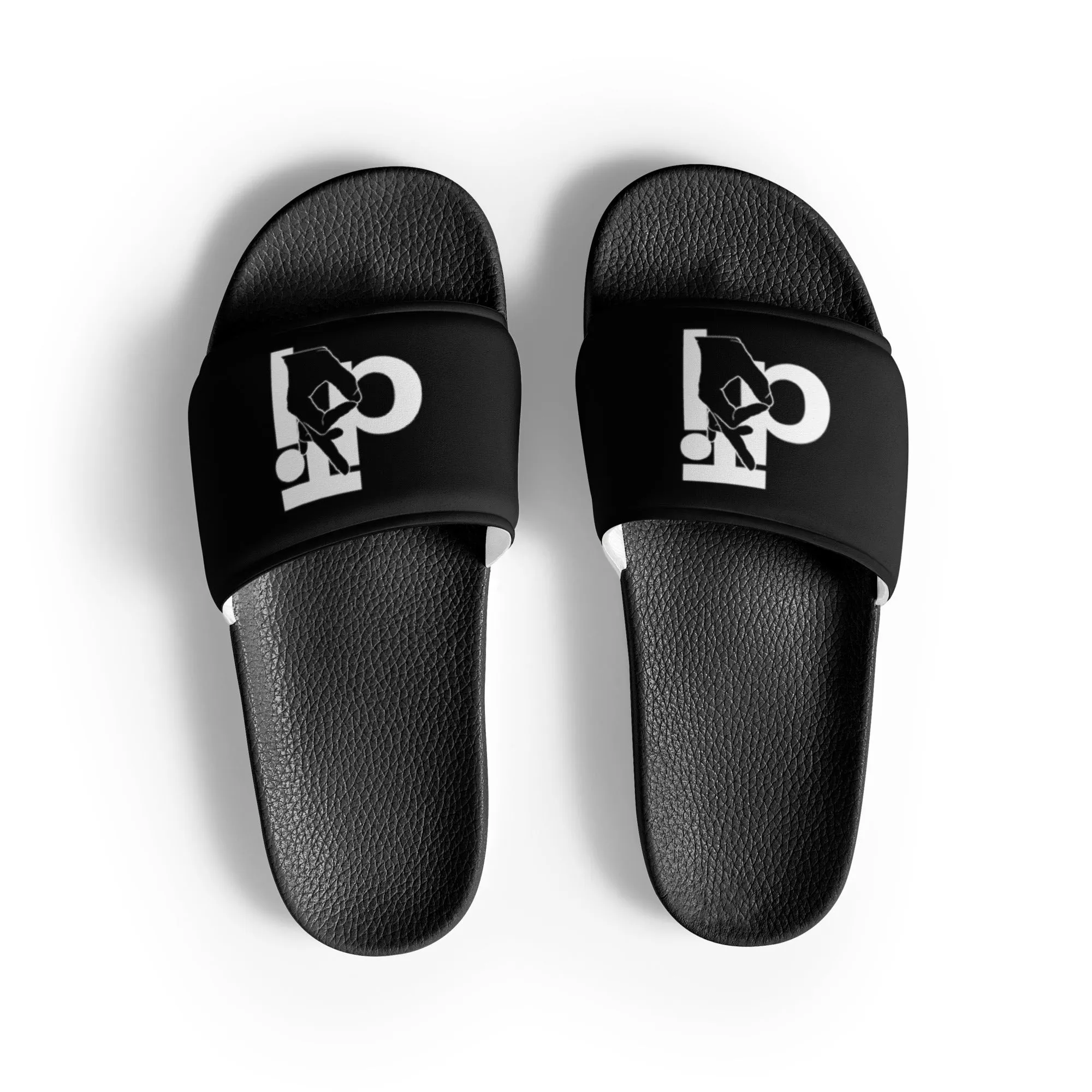 dti Black and White Hand logo Women's slides