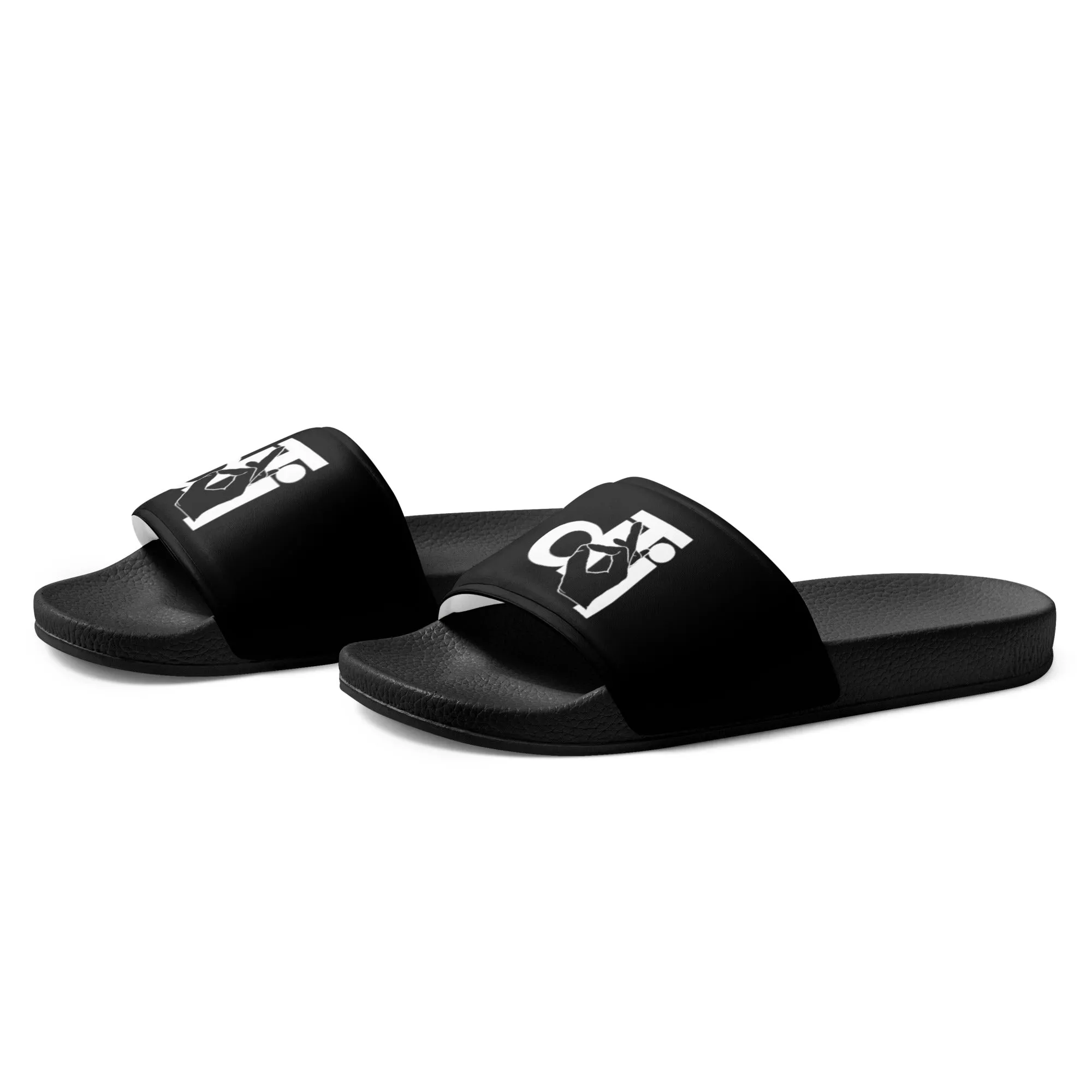 dti Black and White Hand logo Women's slides