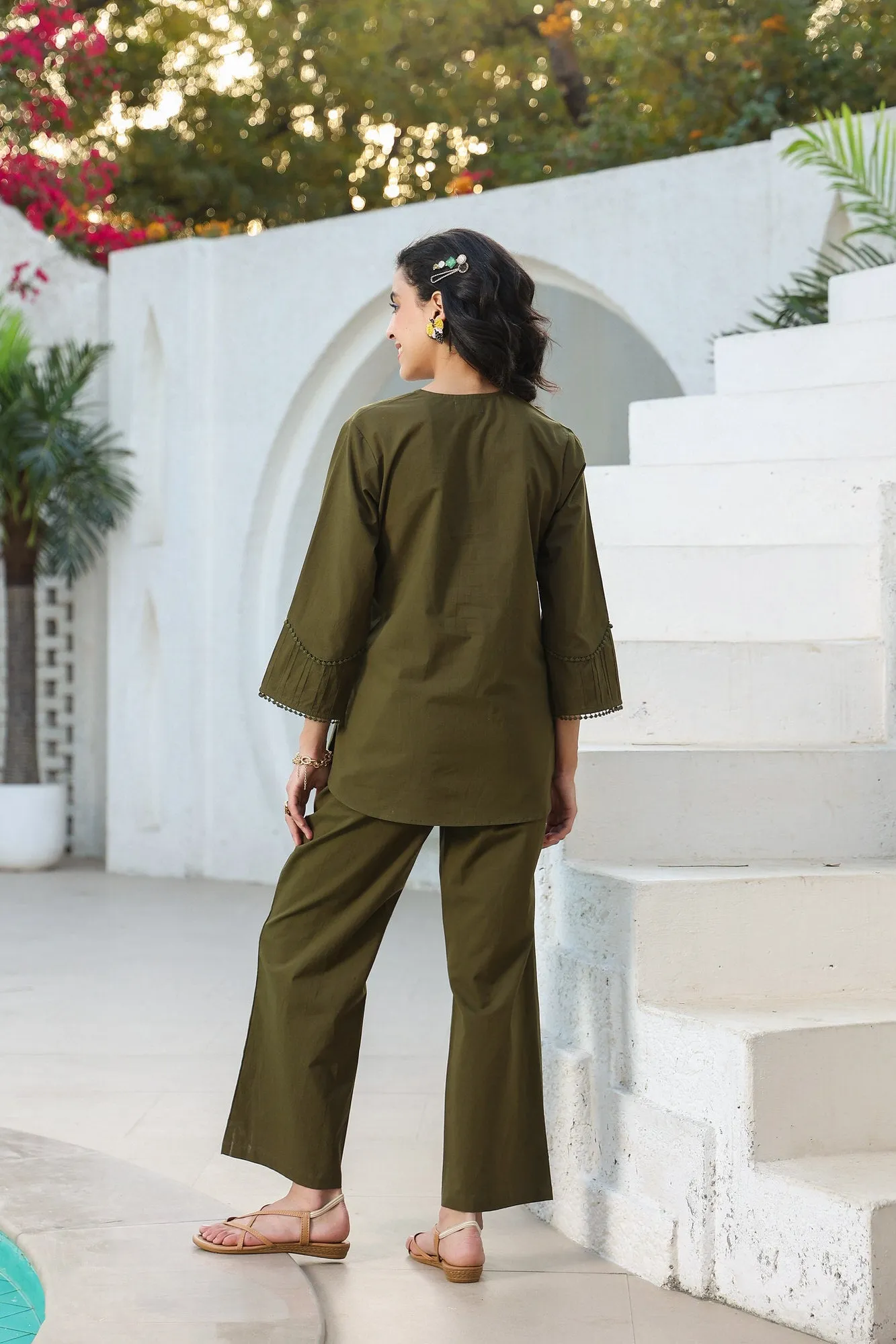 Dune Olive Cotton Coord Set