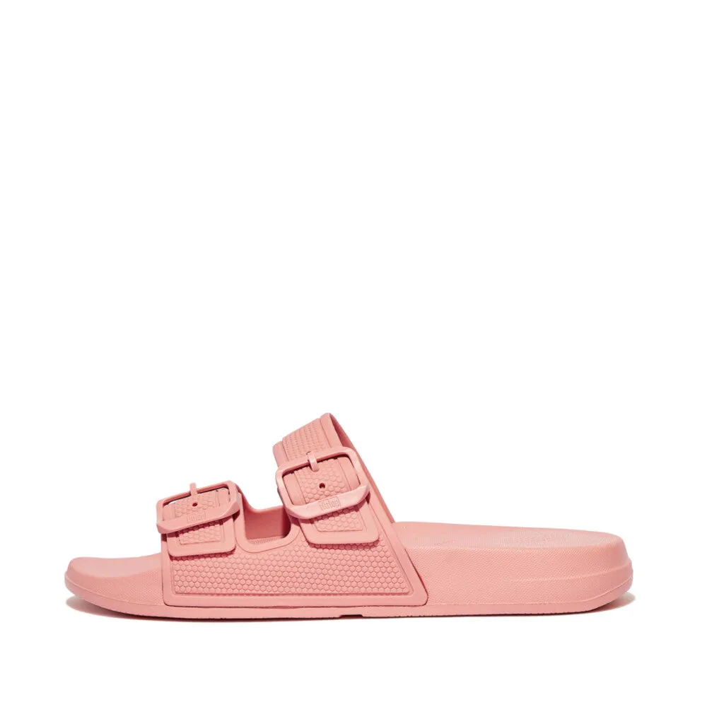 FitFlop iQushion Two Bar Buckle Slides Coral