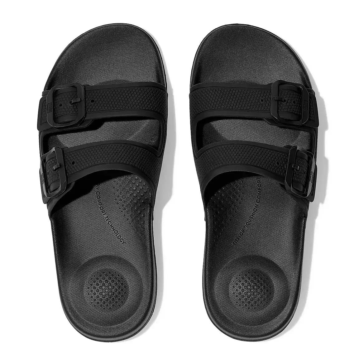 Fitflop Women’s Iquishon Two-Bar Buckle Slides Black