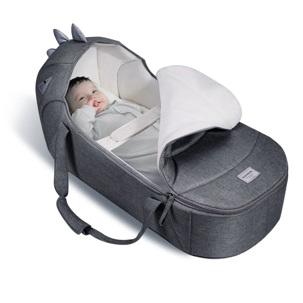 Foldable Travel Carry Cot - Grey